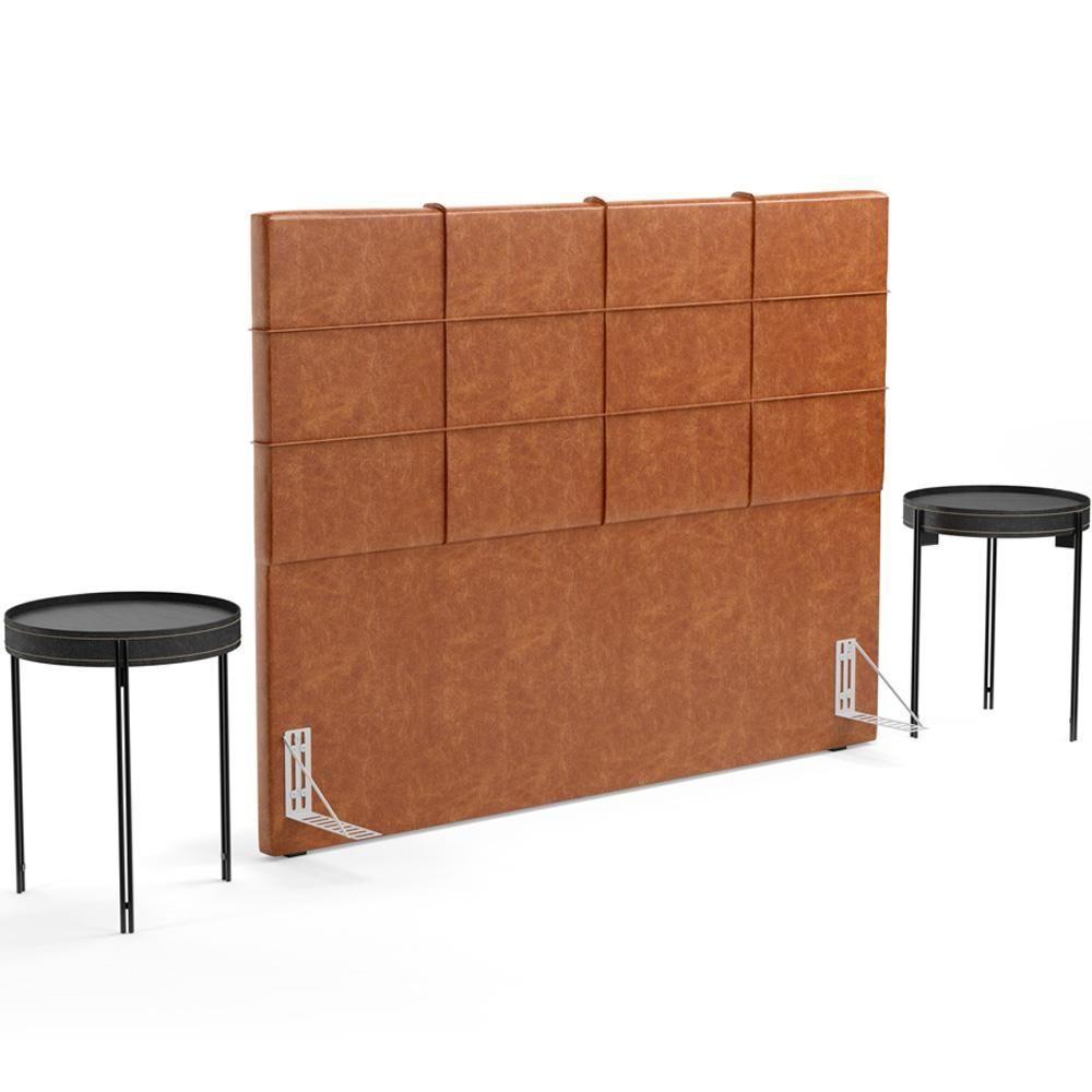 Cabeceira Cama Box Casal King 195 Cm Roma W01 Couríssimo Camel - Lyam - 7