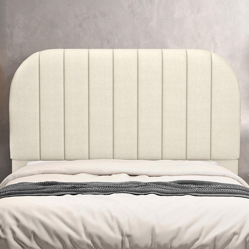 Cabeceira Cama Box Casal Estofada Orgânica 140cm Alice W01 Facto Pérola Metalizado - Lyam Decor - 2