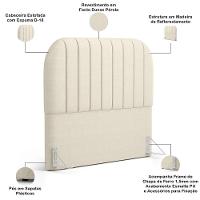 Cabeceira Cama Box Casal Estofada Orgânica 140cm Alice W01 Facto Pérola Metalizado - Lyam Decor