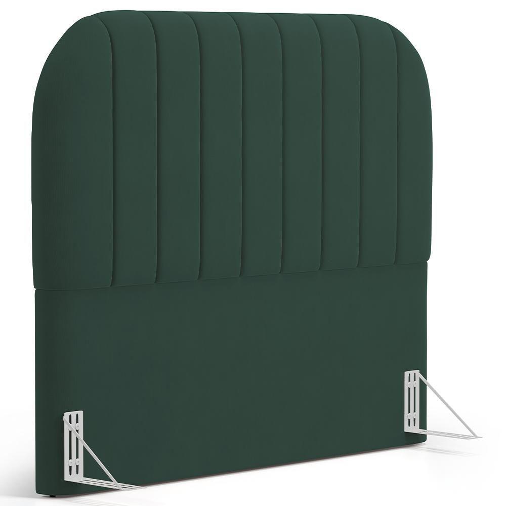 Cabeceira Cama Box Casal Estofada Orgânica 140cm Alice W01 Suede Verde Musgo - Lyam Decor - 1