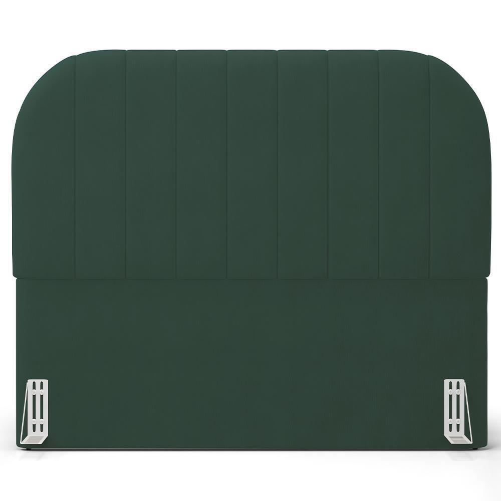 Cabeceira Cama Box Casal Estofada Orgânica 140cm Alice W01 Suede Verde Musgo - Lyam Decor - 3