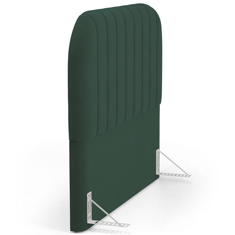 Cabeceira Cama Box Casal Estofada Orgânica 140cm Alice W01 Suede Verde Musgo - Lyam Decor - 6