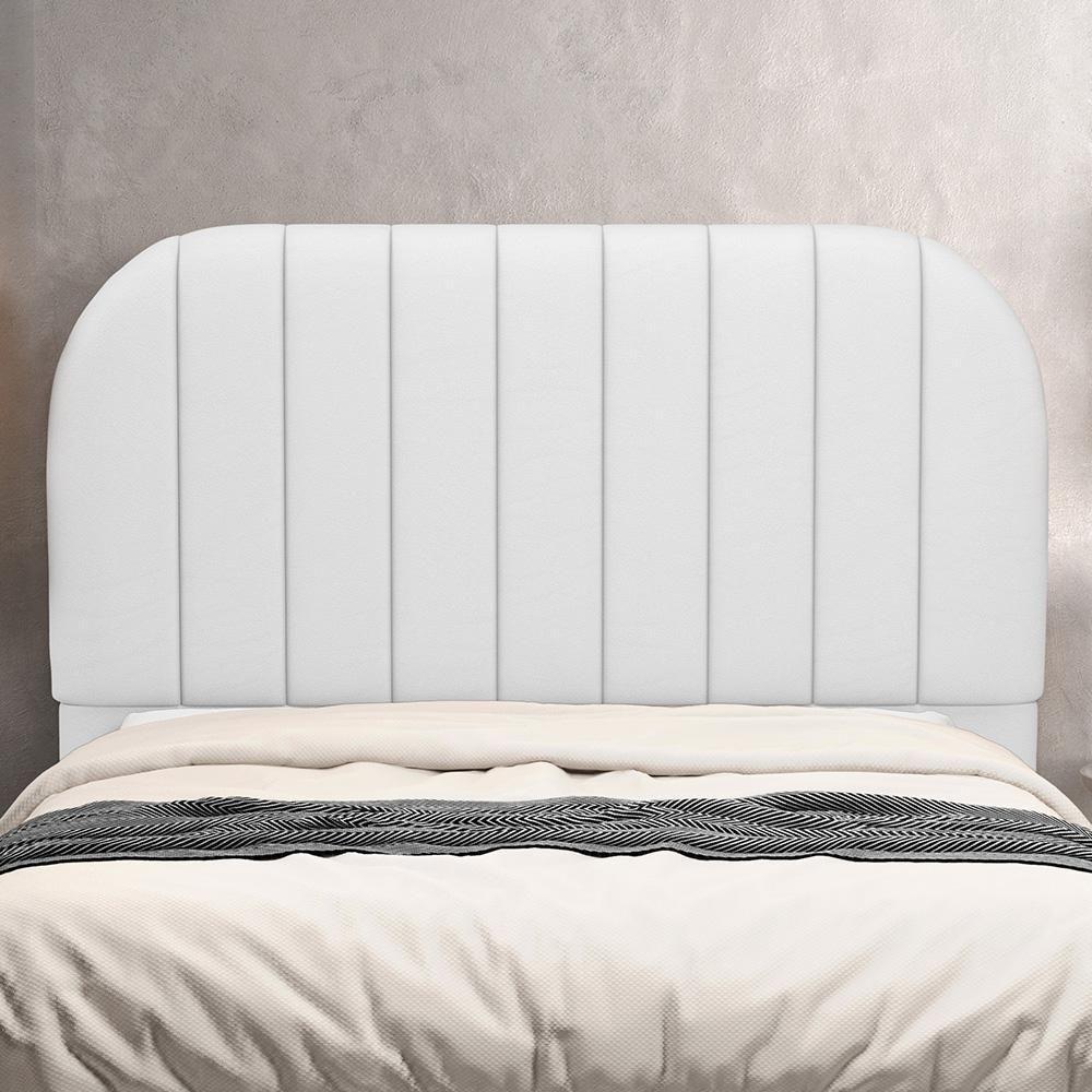 Cabeceira Cama Box Casal Estofada Orgânica 140cm Alice W01 Facto Branco - Lyam Decor - 2