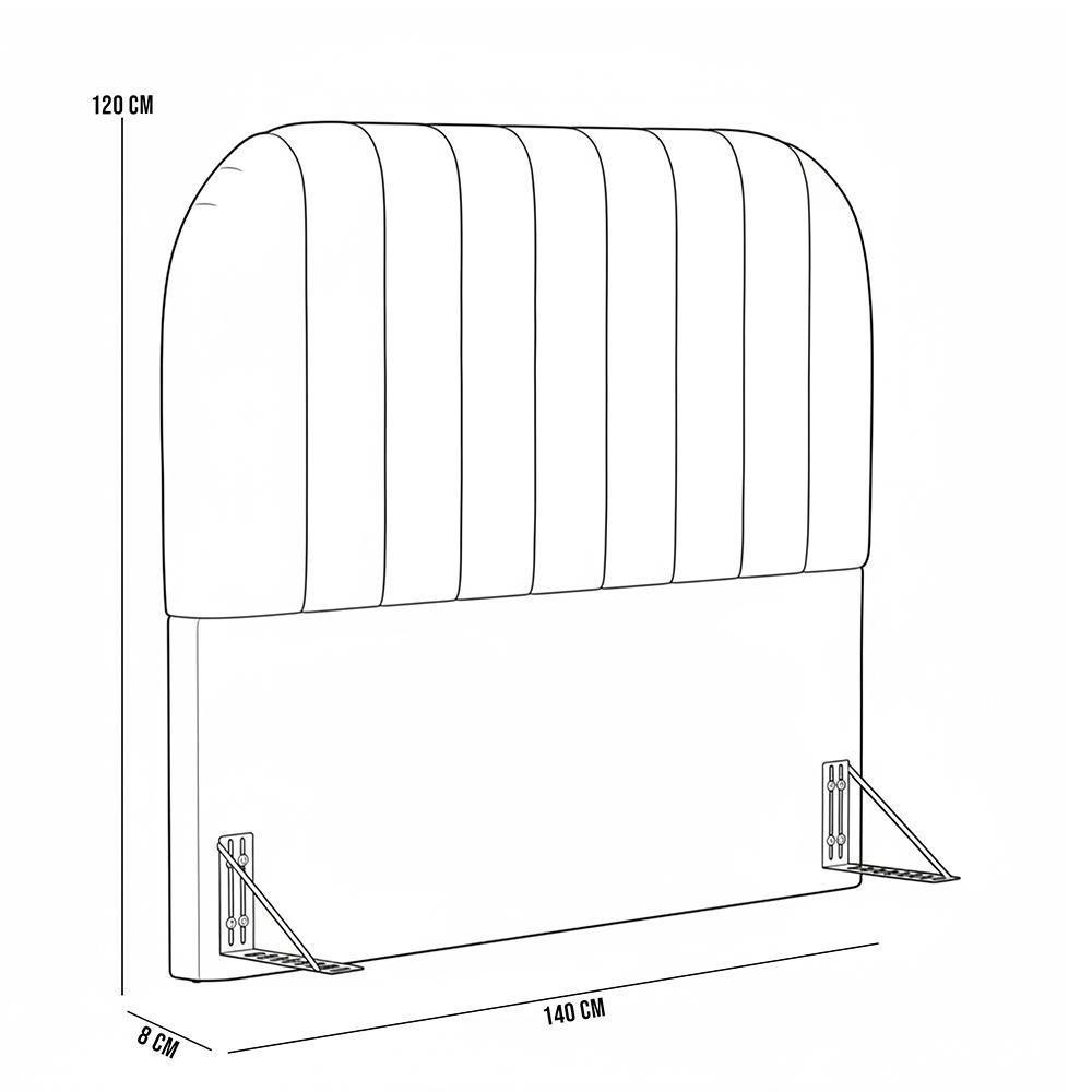 Cabeceira Cama Box Casal Estofada Orgânica 140cm Alice W01 Facto Branco - Lyam Decor - 5