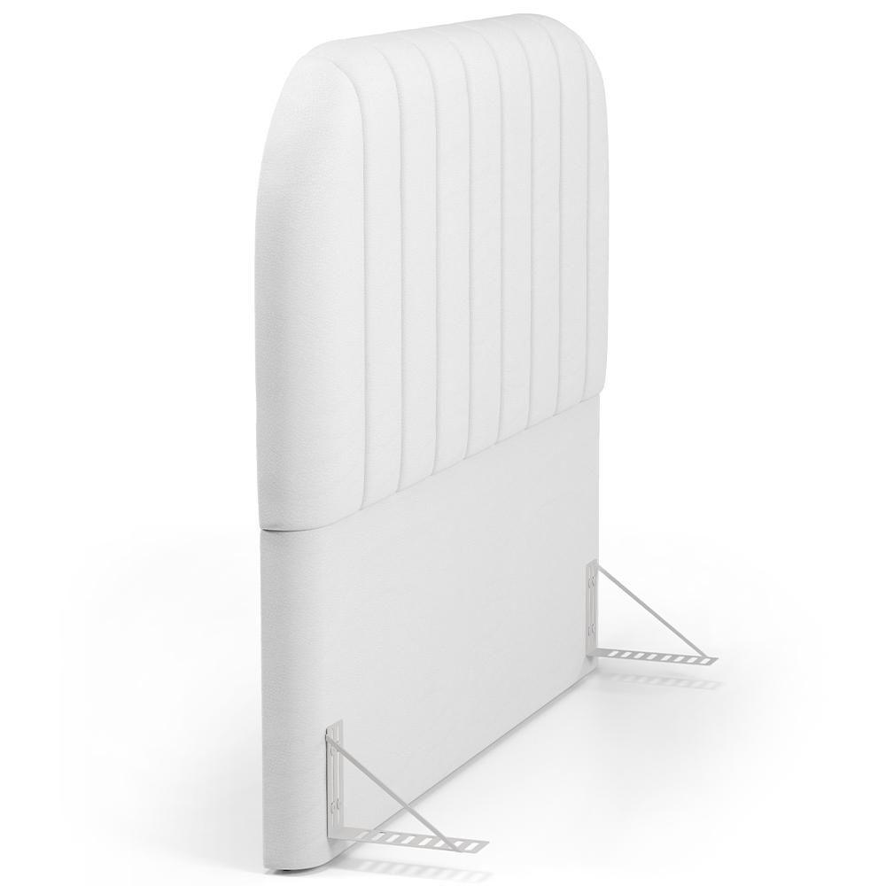 Cabeceira Cama Box Casal Estofada Orgânica 140cm Alice W01 Facto Branco - Lyam Decor - 6