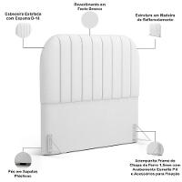 Cabeceira Cama Box Casal Estofada Orgânica 140cm Alice W01 Facto Branco - Lyam Decor