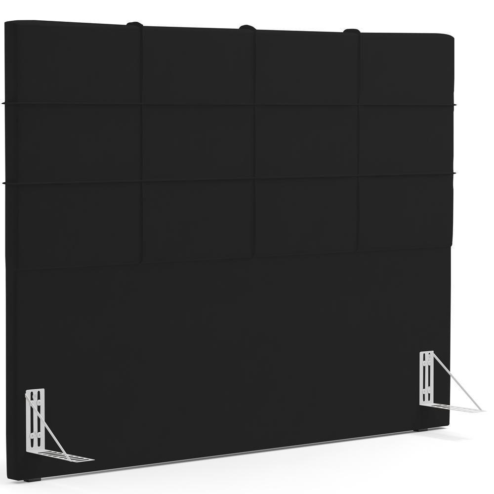 Cabeceira Cama Box Casal 140 Cm Roma W01 Suede Preto - Lyam - 1