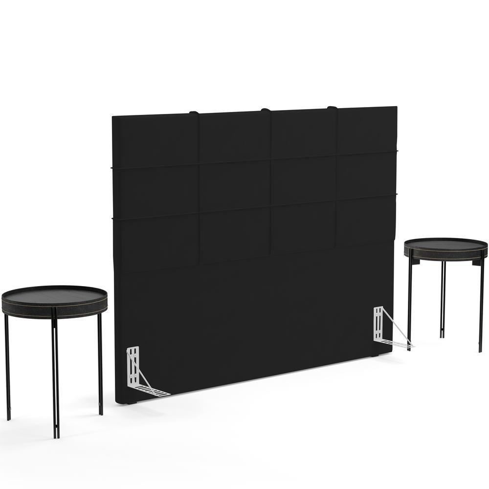 Cabeceira Cama Box Casal 140 Cm Roma W01 Suede Preto - Lyam - 7