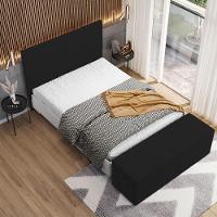 Cabeceira Cama Box Casal 140 Cm Roma W01 Suede Preto - Lyam - 3