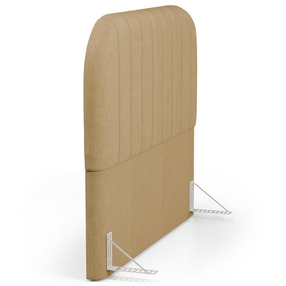 Cabeceira Cama Box Casal Estofada Orgânica 140cm Alice W01 Linho Bege Escuro - Lyam Decor - 6