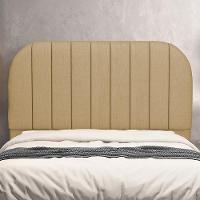 Cabeceira Cama Box Casal Estofada Orgânica 140cm Alice W01 Linho Bege Escuro - Lyam Decor - 2