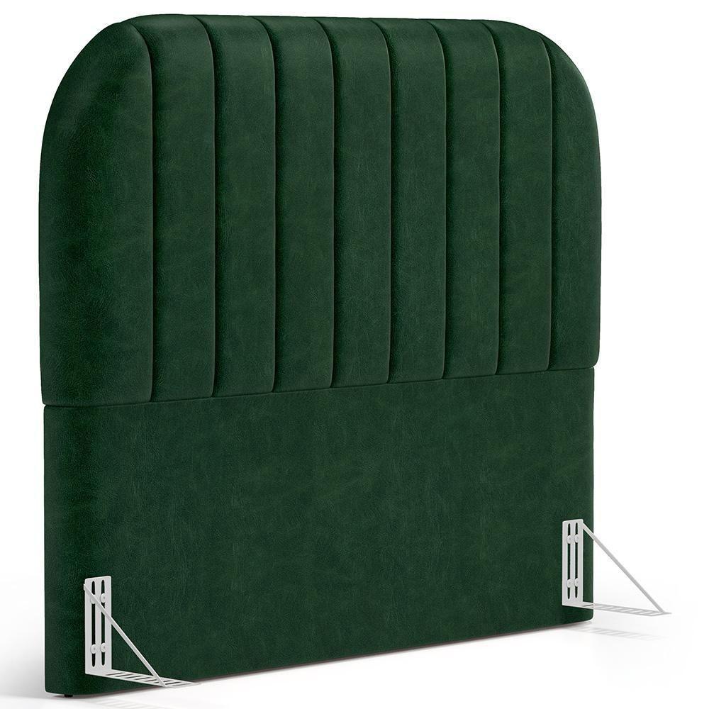 Cabeceira Cama Box Casal Estofada Orgânica 140cm Alice W01 Couríssimo Verde - Lyam Decor - 1