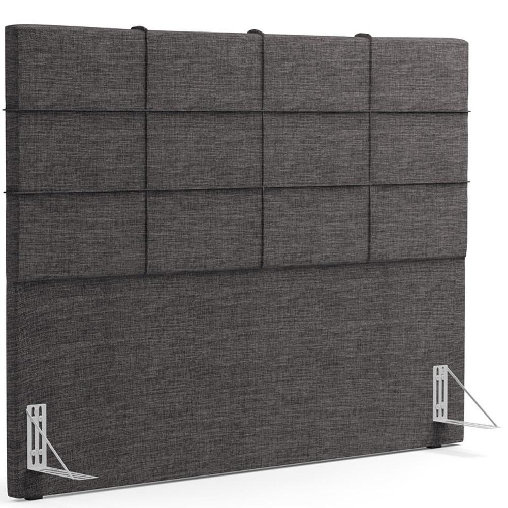 Cabeceira Cama Box Casal 140 Cm Roma W01 Linho Cinza Escuro - Lyam - 1