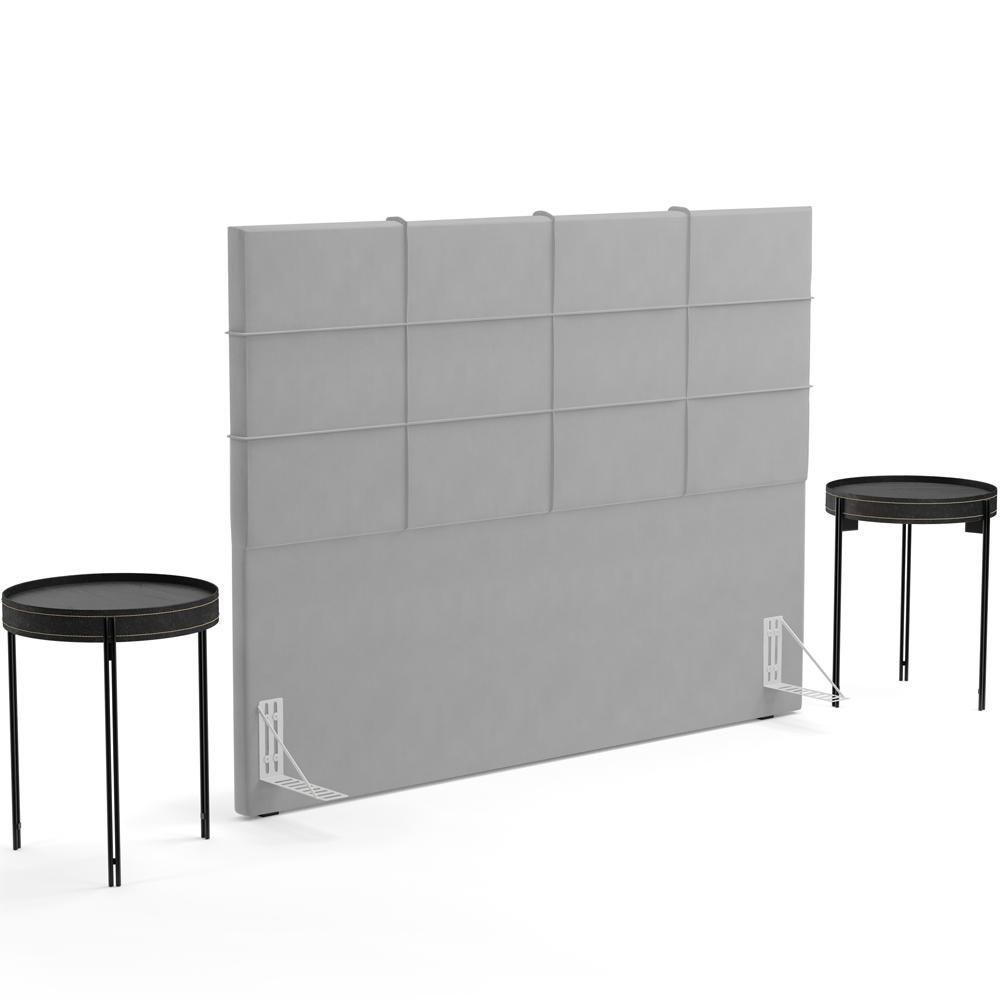 Cabeceira Cama Box Casal 140 Cm Roma W01 Suede Cinza - Lyam - 7