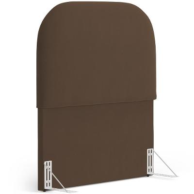 Cabeceira Cama Box 100cm Orgânica Lanna W01 Suede Marrom - Lyam Decor