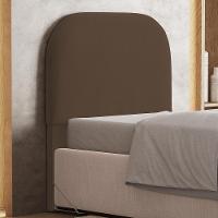 Cabeceira Cama Box 100cm Orgânica Lanna W01 Suede Marrom - Lyam Decor