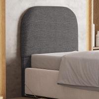 Cabeceira Cama Box 100cm Orgânica Lanna W01 Linho Cinza Escuro - Lyam Decor - 2