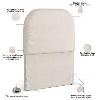 Cabeceira Cama Box 100cm Orgânica Lanna W01 Linho Cru - Lyam Decor