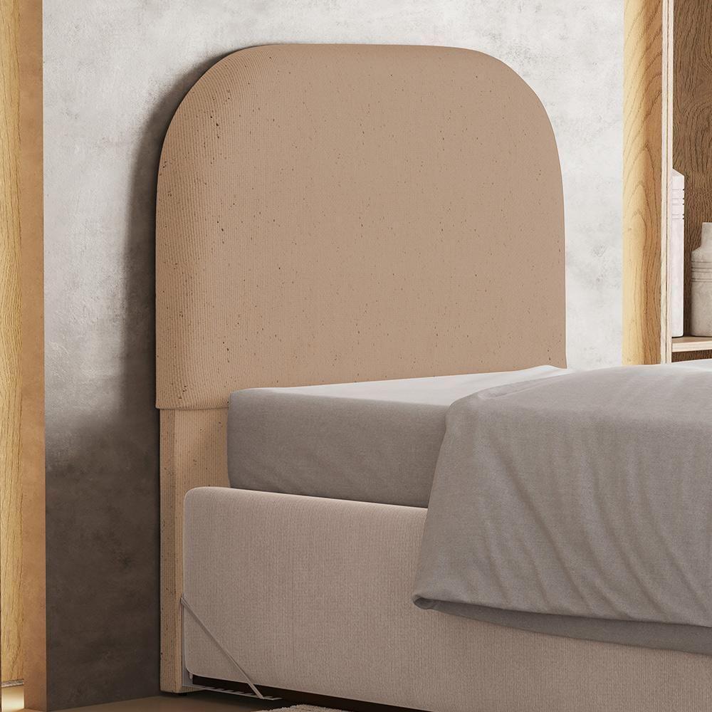 Cabeceira Cama Box 100cm Orgânica Lanna W01 Linho Bege Escuro - Lyam Decor - 2