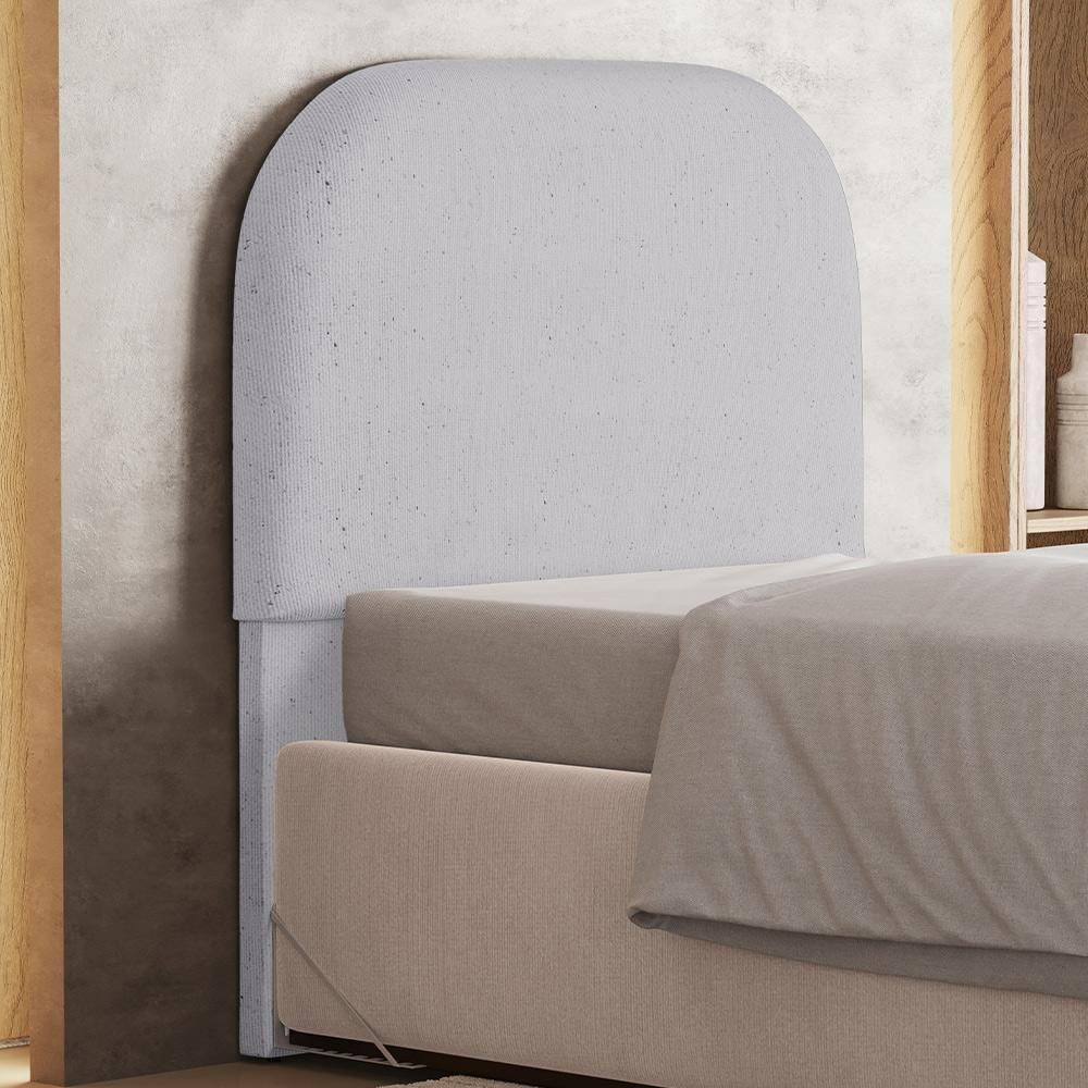 Cabeceira Cama Box 100cm Orgânica Lanna W01 Linho Cinza - Lyam Decor - 2