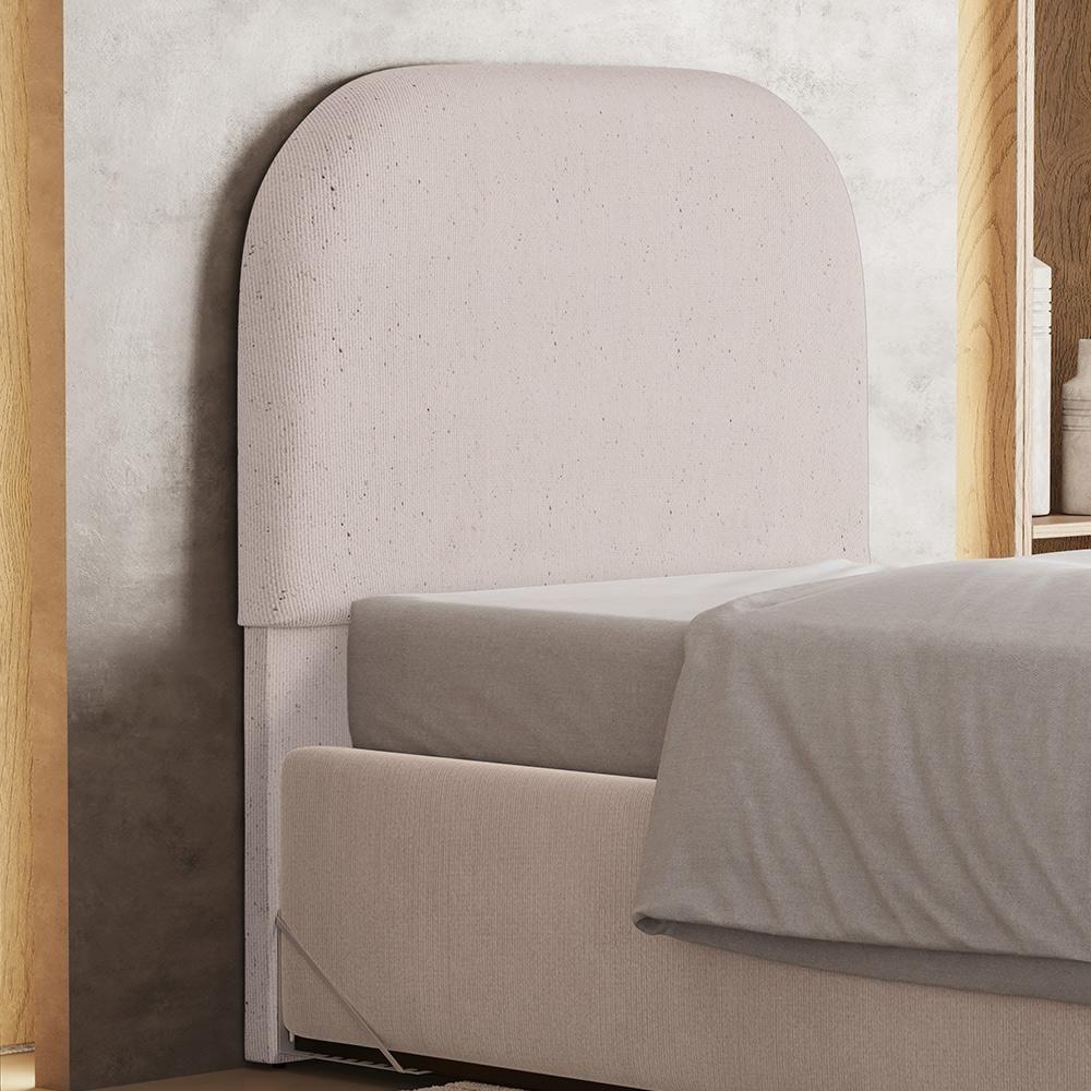 Cabeceira Cama Box 100cm Orgânica Lanna W01 Linho Bege - Lyam Decor - 2