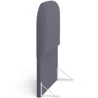 Cabeceira Cama Box 100cm Lanna Com Puff Recamier Doha W01 Suede Cinza - Lyam Decor - 3