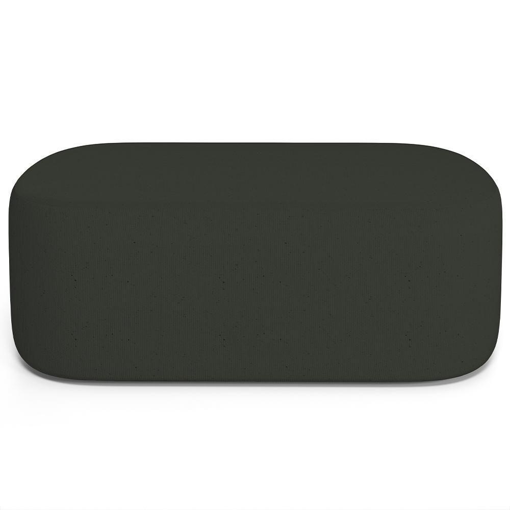 Cabeceira Cama Box 100cm Lanna Com Puff Recamier Doha W01 Linho Verde Musgo - Lyam Decor - 4