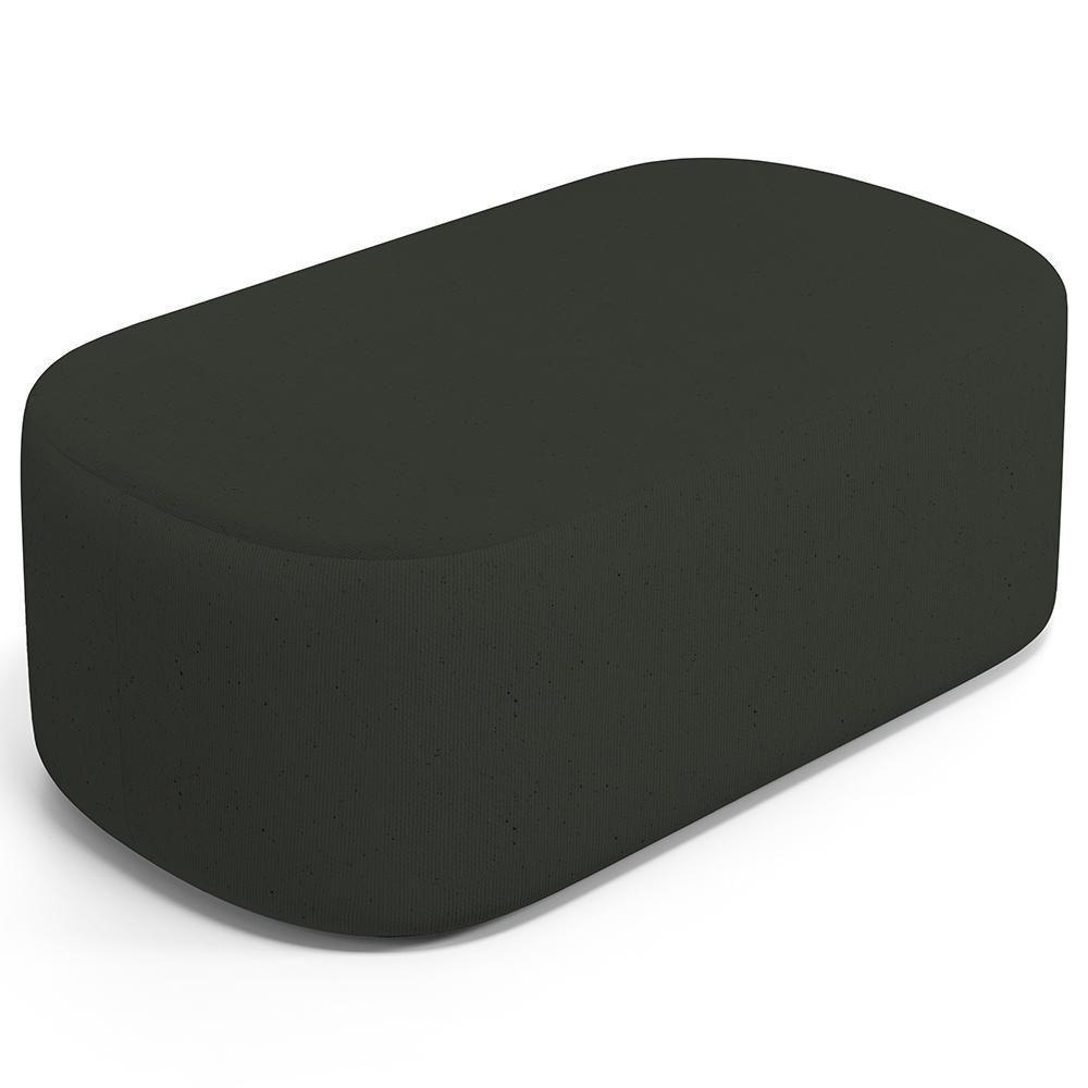 Cabeceira Cama Box 100cm Lanna Com Puff Recamier Doha W01 Linho Verde Musgo - Lyam Decor - 10