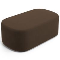 Cabeceira Cama Box 100cm Lanna Com Puff Recamier Doha W01 Suede Marrom - Lyam Decor - 10