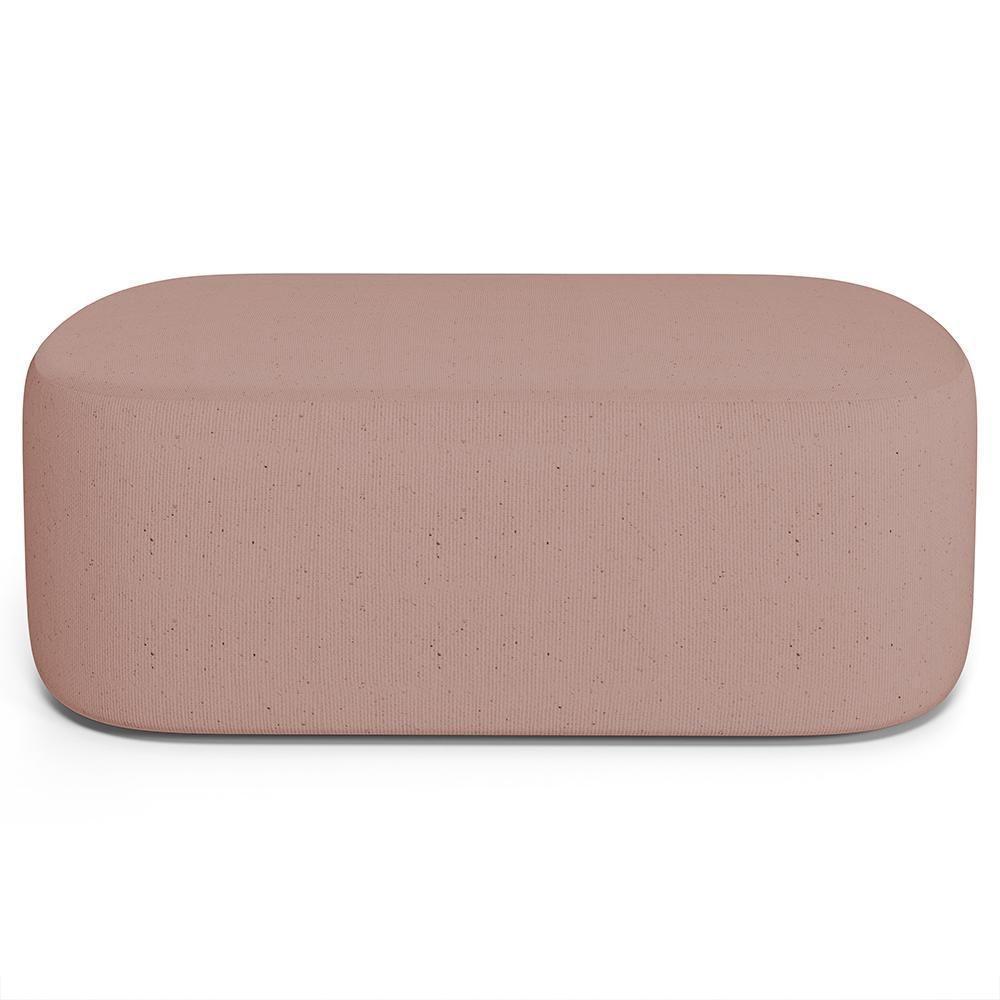 Cabeceira Cama Box 100cm Lanna Com Puff Recamier Doha W01 Linho Rosê - Lyam Decor - 5