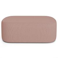 Cabeceira Cama Box 100cm Lanna Com Puff Recamier Doha W01 Linho Rosê - Lyam Decor - 5