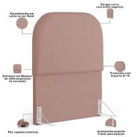 Cabeceira Cama Box 100cm Lanna Com Puff Recamier Doha W01 Linho Rosê - Lyam Decor - 6