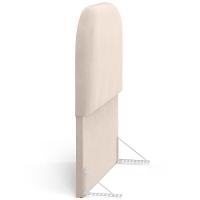 Cabeceira Cama Box 100cm Lanna Com Puff Recamier Doha W01 Suede Bege - Lyam Decor - 9