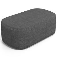 Cabeceira Cama Box 100cm Lanna Com Puff Recamier Doha W01 Linho Cinza Escuro - Lyam Decor - 10