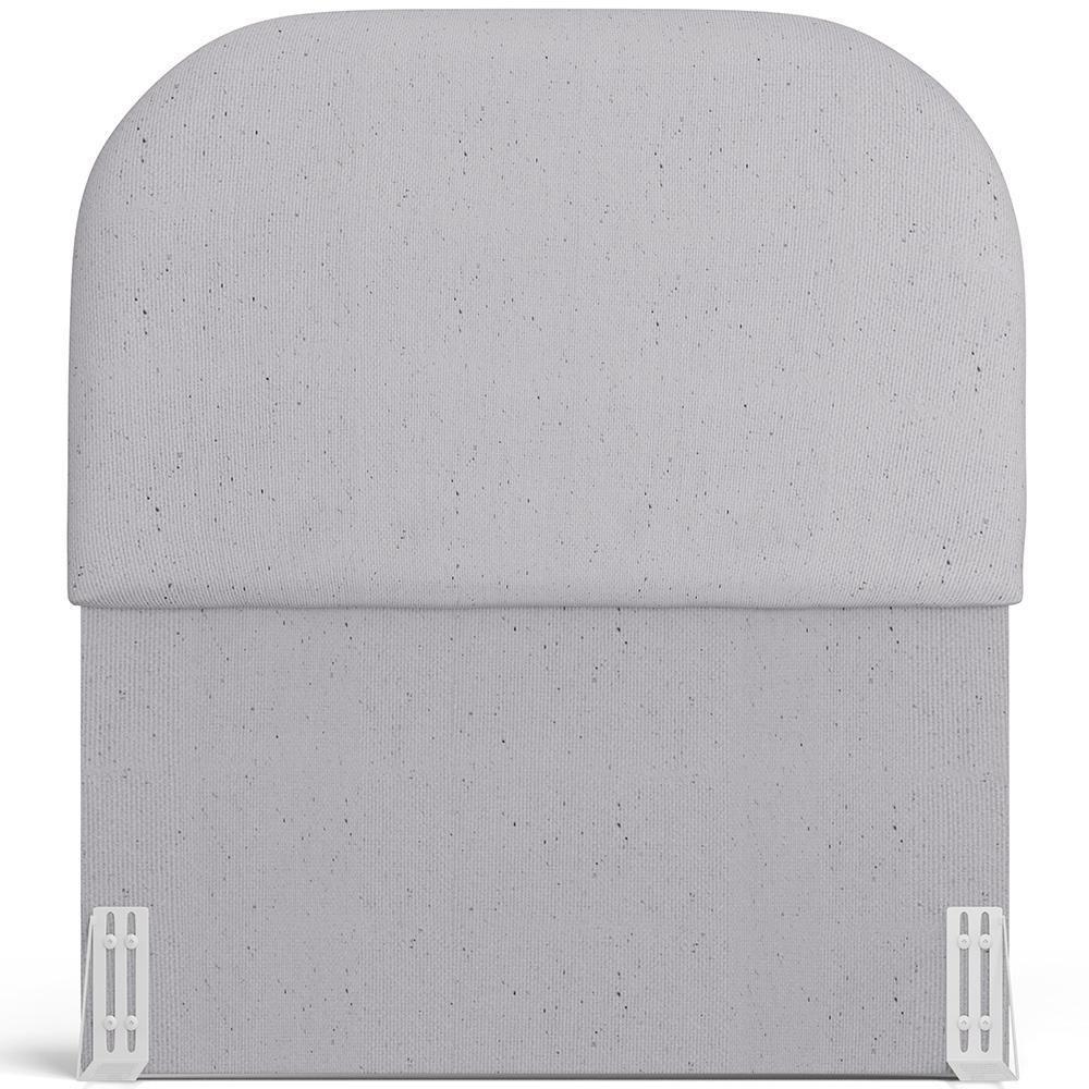 Cabeceira Cama Box 100cm Lanna Com Puff Recamier Doha W01 Linho Cinza - Lyam Decor - 3