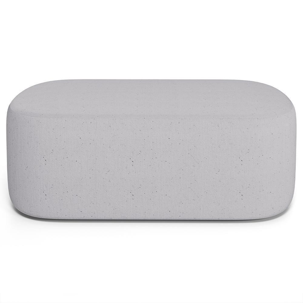 Cabeceira Cama Box 100cm Lanna Com Puff Recamier Doha W01 Linho Cinza - Lyam Decor - 4