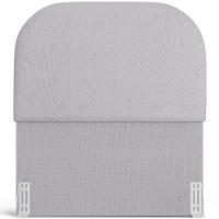 Cabeceira Cama Box 100cm Lanna Com Puff Recamier Doha W01 Linho Cinza - Lyam Decor - 3