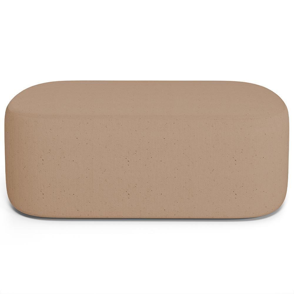 Cabeceira Cama Box 100cm Lanna Com Puff Recamier Doha W01 Linho Bege Escuro - Lyam Decor - 4