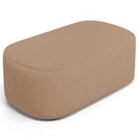 Cabeceira Cama Box 100cm Lanna Com Puff Recamier Doha W01 Linho Bege Escuro - Lyam Decor - 10