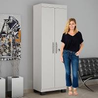 Armário Multiuso 2 Portas Com Chave Asteca Valdemóveis Branco Brilho - 7