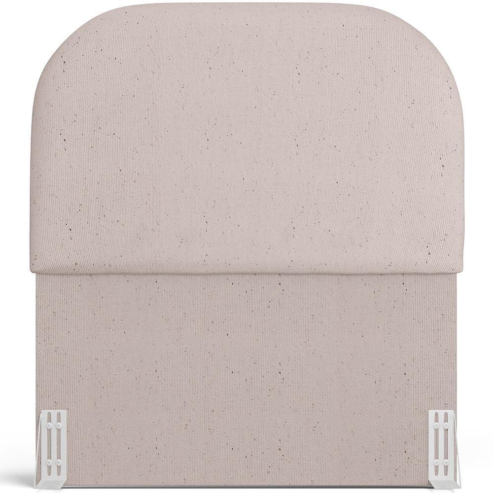 Cabeceira Cama Box 100cm Lanna Com Puff Recamier Doha W01 Linho Bege - Lyam Decor - 3
