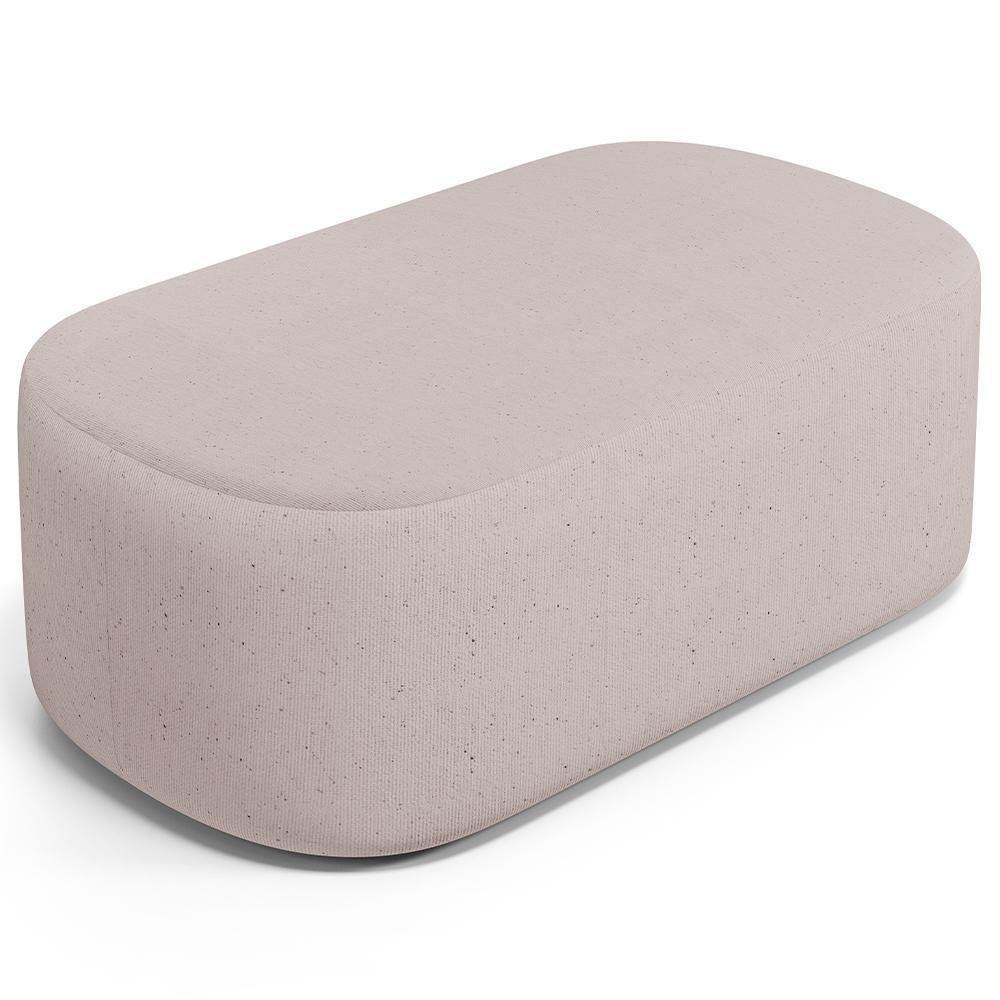 Cabeceira Cama Box 100cm Lanna Com Puff Recamier Doha W01 Linho Bege - Lyam Decor - 9