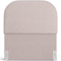 Cabeceira Cama Box 100cm Lanna Com Puff Recamier Doha W01 Linho Bege - Lyam Decor - 3