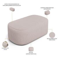 Cabeceira Cama Box 100cm Lanna Com Puff Recamier Doha W01 Linho Bege - Lyam Decor - 5
