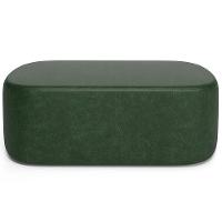 Cabeceira Cama Box 100cm Lanna Com Puff Recamier Doha W01 Couríssimo Verde - Lyam Decor