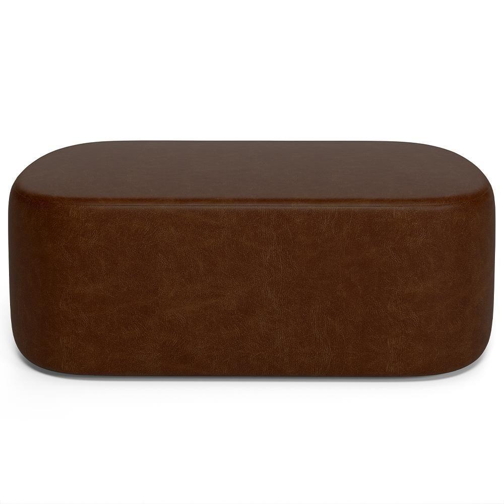 Cabeceira Cama Box 100cm Lanna Com Puff Recamier Doha W01 Couríssimo Marrom - Lyam Decor - 5