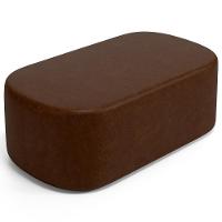 Cabeceira Cama Box 100cm Lanna Com Puff Recamier Doha W01 Couríssimo Marrom - Lyam Decor - 2