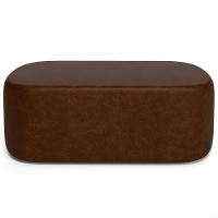 Cabeceira Cama Box 100cm Lanna Com Puff Recamier Doha W01 Couríssimo Marrom - Lyam Decor - 5