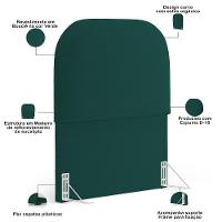 Cabeceira Cama Box 100cm Lanna Com Puff Recamier Doha W01 Bouclê Verde - Lyam Decor - 5