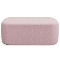 Cabeceira Cama Box 100cm Lanna Com Puff Recamier Doha W01 Bouclê Rosê - Lyam Decor - 9